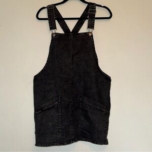 No Boundaries Black Denim Overall Dress